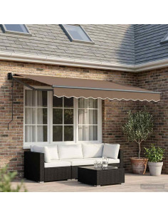 Tenda da Sole Tortora 3 x 2 m Poliestere e Metallo