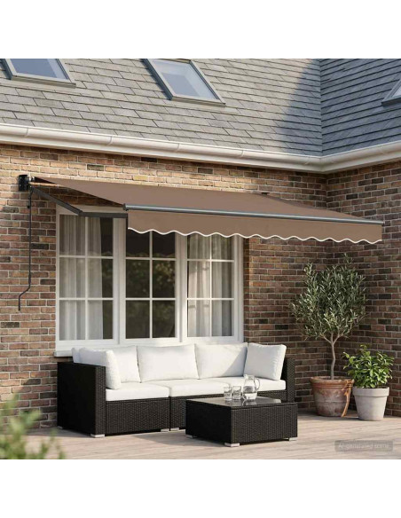 Tenda da Sole Tortora 3 x 2 m Poliestere e Metallo