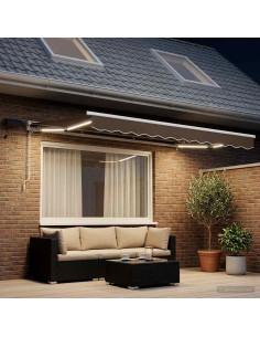 Cornice per Tenda Manuale con LED Tortora 3 x 2 m