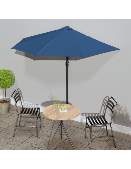 Ombrellone Balcone Palo in Alluminio Blu 270x144x222 cm a Metà