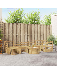 Set di divani da esterno 8 pcs Bianco 59 x 59 x 37 cm