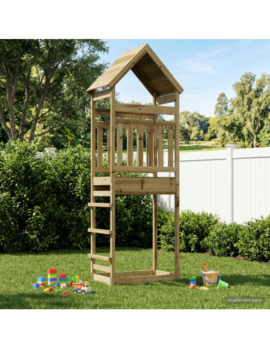 Torre da Gioco per Esterni Naturale Pino impregnato solido