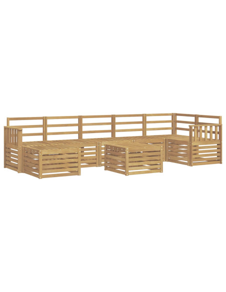 Set di divani da esterno 8 pcs Bianco 59 x 59 x 37 cm