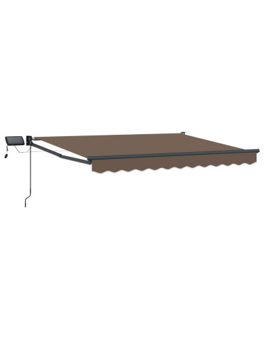 Tenda retrattile manuale con LED Tortora