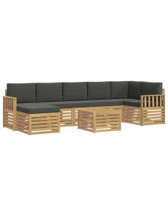 Set di divani da esterno 8 pcs Bianco e Antracite 2