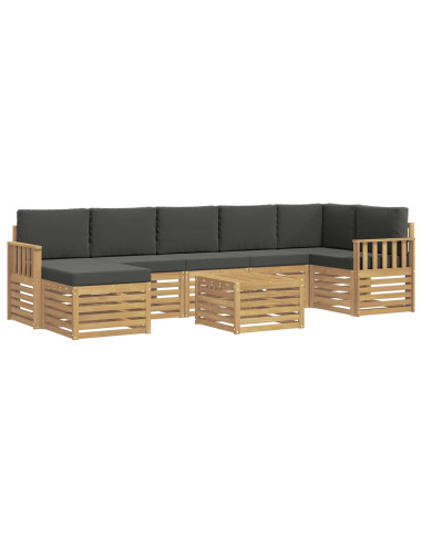 Set di divani da esterno 8 pcs Bianco e Antracite