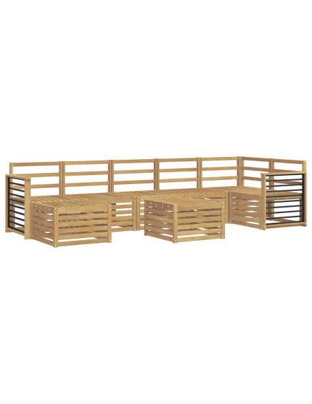 Set di divani da esterno 8 pcs Bianco 59 x 59 x 37 cm