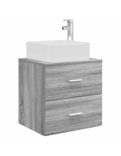 Mobile Lavabo da Parete Sonoma grigio 53 x 34,5 x 63 cm