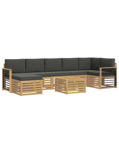 Set di divani da esterno 8 pcs Bianco e Antracite 2