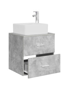 Mobile Lavabo da Parete Grigio Cemento 49,5 x 41 x 63 cm 2