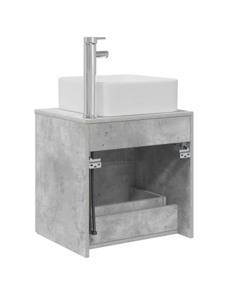 Mobile Lavabo da Parete Grigio Cemento 49,5 x 41 x 63 cm