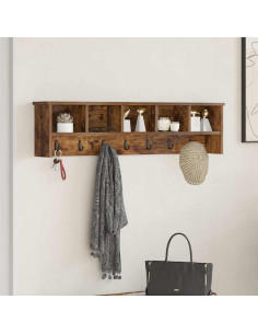 Appendiabiti a muro Rovere fumé 100 x 16 x 26 cm