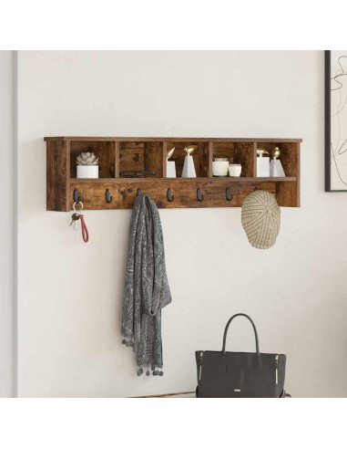 Appendiabiti a muro Rovere fumé 100 x 16 x 26 cm