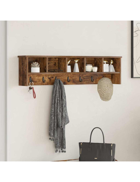 Appendiabiti a muro Rovere fumé 100 x 16 x 26 cm