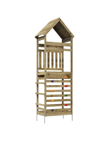Torre da Gioco per Esterni Naturale Pino Solido Impregnato