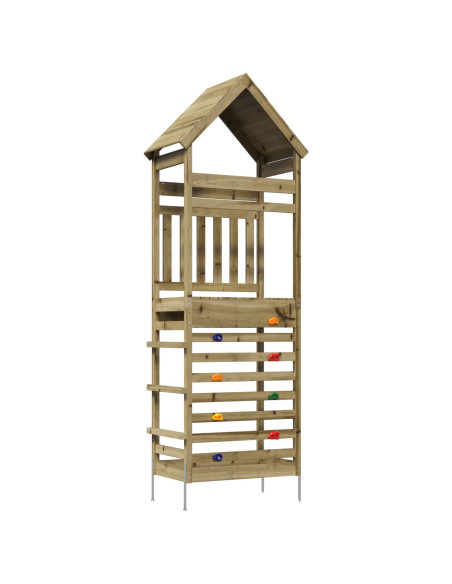 Torre da Gioco per Esterni Naturale Pino Solido Impregnato