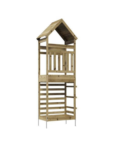 Torre da Gioco per Esterni Naturale Pino Solido Impregnato