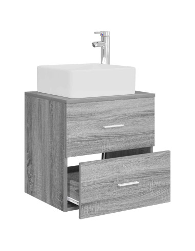 Mobile Lavabo da Parete Sonoma grigio 49,5 x 41 x 63 cm