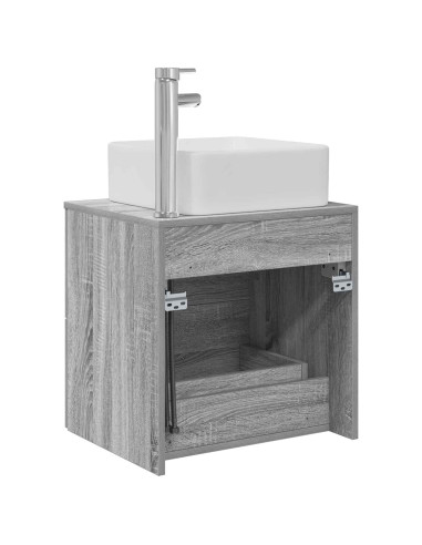 Mobile Lavabo da Parete Sonoma grigio 49,5 x 41 x 63 cm