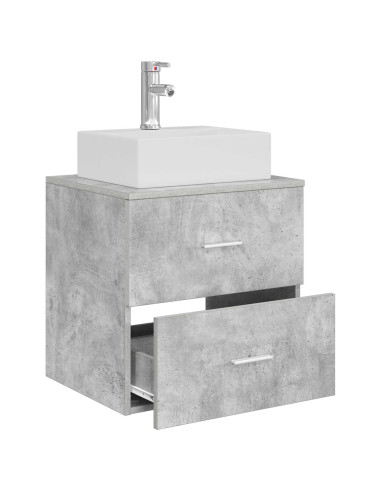 Mobile Lavabo da Parete Grigio Cemento 49,5 x 41 x 62,5 cm