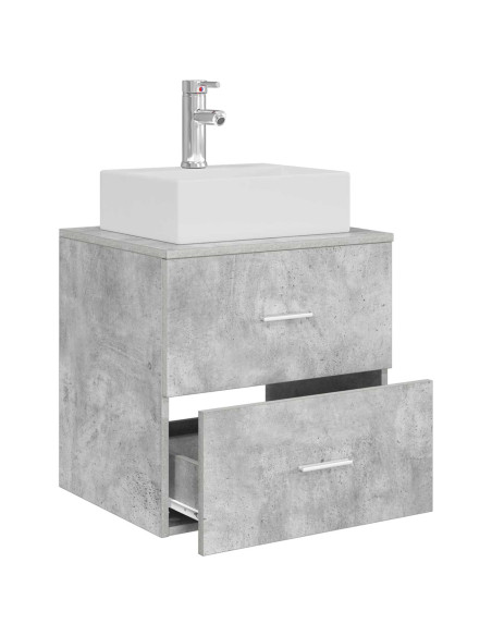 Mobile Lavabo da Parete Grigio Cemento 49,5 x 41 x 62,5 cm
