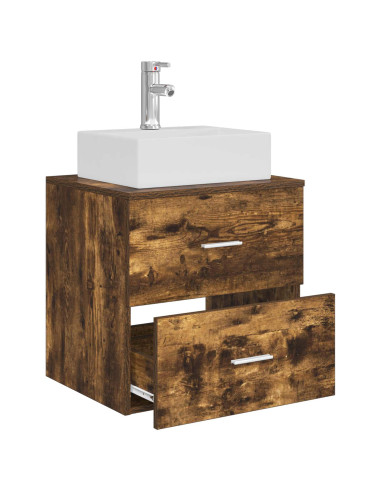 Mobile Lavabo da Parete Rovere Fumo 49,5 x 41 x 62,5 cm