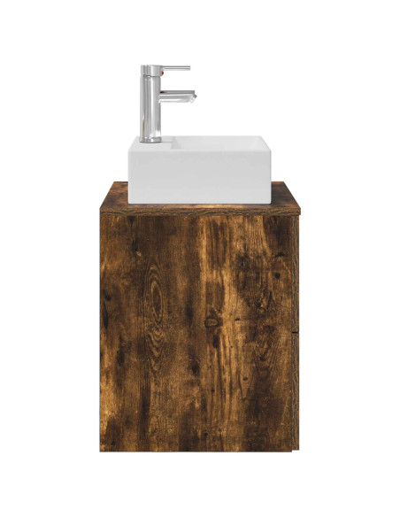 Mobile Lavabo da Parete Rovere Fumo 49,5 x 41 x 62,5 cm
