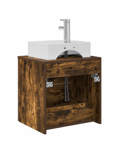 Mobile Lavabo da Parete Rovere Fumo 49,5 x 41 x 62,5 cm