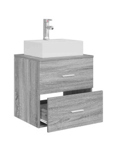 Mobile Lavabo da Parete Sonoma grigio 49,5 x 41 x 62,5 cm 2