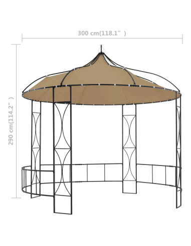 Gazebo 300x290 cm Grigio Talpa Rotondo