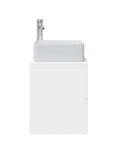 Mobile Lavabo da Parete Bianco 53 x 34,5 x 63 cm