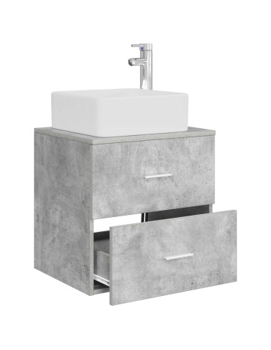 Mobile Lavabo da Parete Grigio Cemento 53 x 34,5 x 63 cm