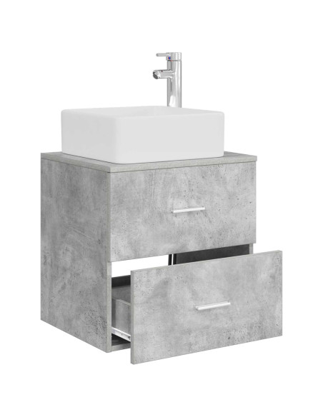 Mobile Lavabo da Parete Grigio Cemento 53 x 34,5 x 63 cm