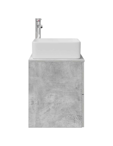 Mobile Lavabo da Parete Grigio Cemento 53 x 34,5 x 63 cm