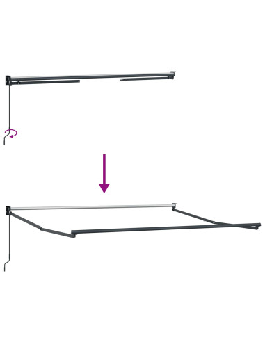 Tenda retrattile Tortora 4,5 × 3 m 100% Poliestere e Alluminio