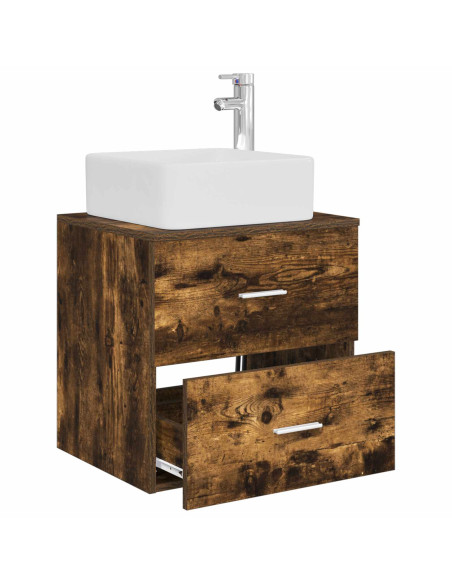 Mobile Lavabo da Parete Rovere Fumo 53 x 34,5 x 63 cm
