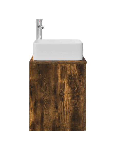 Mobile Lavabo da Parete Rovere Fumo 53 x 34,5 x 63 cm