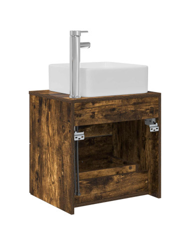 Mobile Lavabo da Parete Rovere Fumo 53 x 34,5 x 63 cm