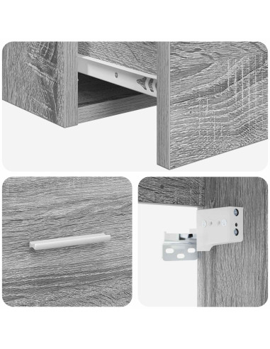 Mobile Lavabo da Parete Sonoma grigio 53 x 34,5 x 63 cm