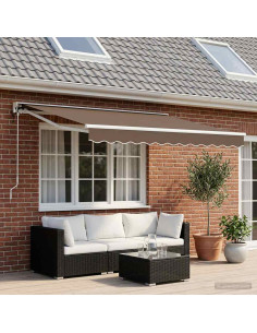 Tenda retrattile Tortora 3 x 2 m Poliestere e Alluminio