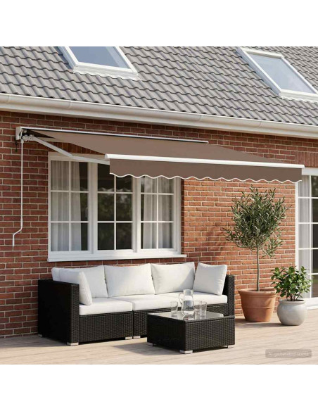 Tenda retrattile Tortora 3 x 2 m Poliestere e Alluminio