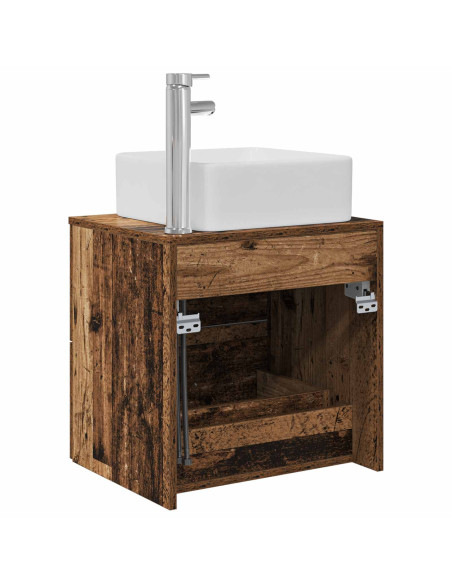Mobile Lavabo da Parete Legno antico 53 x 34,5 x 63 cm