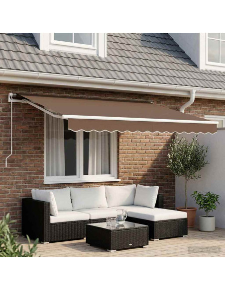 Tenda Retrattile Tortora 3 x 2 m Tessuto