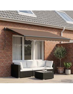 Tenda Retrattile Tortora 3 x 2 m Tessuto