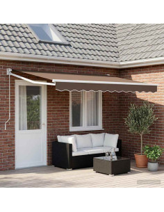 Tenda retrattile Tortora 4 x 2 m 100% Poliestere e Alluminio