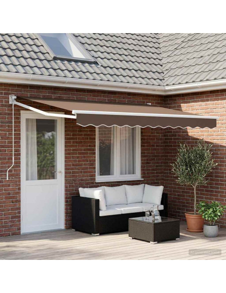 Tenda retrattile Tortora 4 x 2 m 100% Poliestere e Alluminio