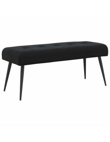Panchina con bottoni imbottiti Nero 110 x 40 x 46 cm Velluto
