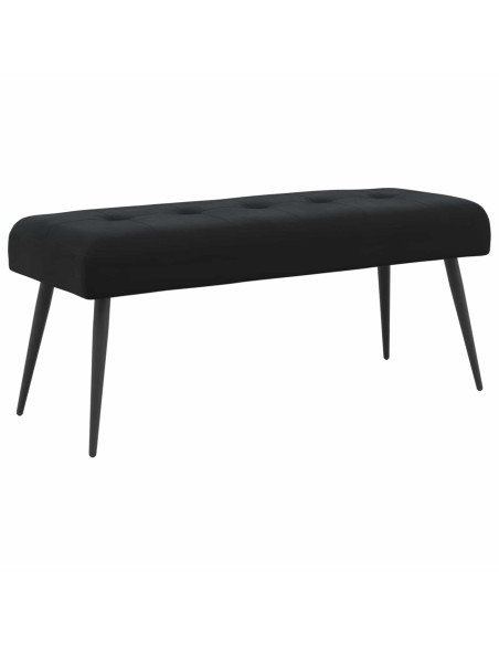 Panchina con bottoni imbottiti Nero 110 x 40 x 46 cm Velluto