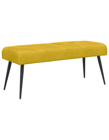 Panchina con bottoni imbottiti Giallo 110 x 40 x 46 cm Velluto
