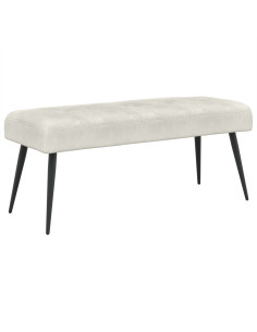 Panchina con bottoni imbottiti Crema 110 x 40 x 46 cm Velluto